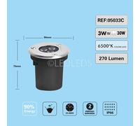 FARETTO INCASSO 3W LED ESTERNO SEGNAPASSO CALPESTABILE IP65 LUCE BIANCA 6000K