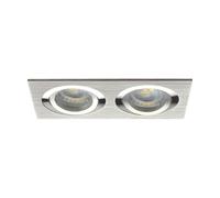 faretto incasso alluminio GU10 alluminio 2 luci orientabile rettangolare