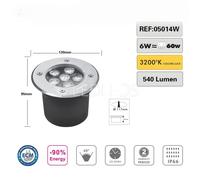 FARETTO INCASSO CALPESTABILE LED 6W IP66 DA ESTERNO LUCE CALDA 3200K CARRABILE