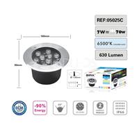 FARETTO INCASSO CALPESTABILE LED 7W IP66 DA ESTERNO LUCE FREDDA 6400K CARRABILE