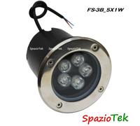 Faretto incasso Carrabile 5W 5watt LED acciaio ip65 220V calpestabile esterno