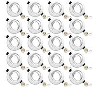 Faretto Incasso Cartongesso GU10, Metallo Bianco Cornice, incl Portalampada GU10, Faretti da Incasso Rotondo Portafaretto per 50mm LED e Alogeno, Foro ø68-80mm, Set da 20