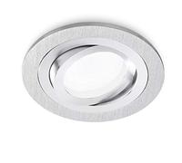 Faretto Incasso Gea Led Zenit R Gfa090 Gfa091 Gu10 Led Ip20 Orientabile Spot Cartongesso Tondo, Alluminio spazzolato
