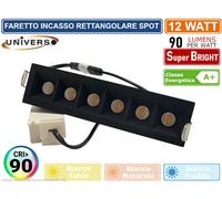 FARETTO INCASSO RETTANGOLARE SPOT COB LED 12W DA INCASSO CRI >90 1000LM UGR<19 [EEK: A+]