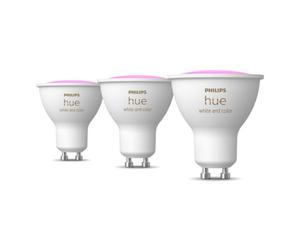 Faretto intelligente Philips Hue White and Color ambiance GU10 3pz LED 4,2W RGB+CCT Bluetooth Zigbee dimmerabile