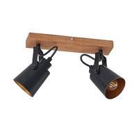 Faretto 'Kimban' dimmerabile (Moderno) colore Marrone, in Legno ad es. Soggiorno & Sala da pranzo (2 luci, E14) di Lindby | Lampada da incasso, plafoniera, applique
