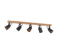 Faretto 'Kimban' dimmerabile (Moderno) colore Marrone, in Legno ad es. Soggiorno & Sala da pranzo (5 luci, E14) di Lindby | Lampada da incasso, plafoniera, applique