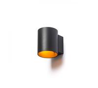 Faretto lampada TUBA W da parete nero opaco/oro 230V G9 33W