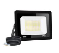 Faretto led 100W 3000K Bianco Caldo Fari LED Esterno 10000LM Faretto led da Esterno IP66 Impermeabile Super Luminosa Faro led Luce di Sicurezza Lampada per Giardino, Cortile, Garage, Corridoio