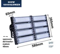 Faretto LED 200W 400W Faro da Esterno per Campi Sportivi Strade e Capannoni IP65