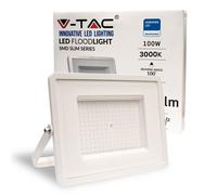 V-Tac LAMPADA LED FARO 100W PROIETTORE SMD SAMSUNG CHIP CORPO BIANCO 6500K (2141