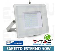 V-TAC LAMPADA LED FARO 50W PROIETTORE SMD SAMSUNG CHIP CORPO BIANCO 6500K (21411)**PUOI PAGARE ANCHE ALLA CONSEGNA!!!**