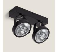 LEDKIA LIGHTING Faretto LED 30W CREE da Superficie Orientabile AR111 Regolabile Nero 5500K Bianco Freddo