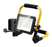 Faretto LED da Cantiere 50W,5000LM 3000K Bianco caldo Faro LED Portatile,Lampada da Lavoro con Spina,IP65 Impermeabile Faretti LED per Edilizia Officina Campeggio Garage