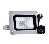 Faretto LED da Esterno 10 W, Faretti LED Esterno Faro LED con Spina Europea, 1000 LM, Impermeabile IP65, 6500k Bianco Freddo, Lampade da parete per Giardino, Garage, Cortile