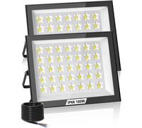 Faretto LED Da Esterno 100W 2 Pezzi,10000Lm Super Luminoso Faro LED Esterno,6500