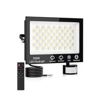 Faretto LED da Esterno con Sensore di Movimento 150W,6500K Bianco freddo Faretti con Telecomando,15000LM Super Luminoso Faro Esterno,IP66 Impermeabile Luce LED per Cortile Garage