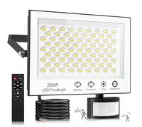 Faretto LED da Esterno Con Sensore di Movimento - 200W 20000LM, 6500K Bianca Fredda, IP66 Impermeabile per Giardino e Garage