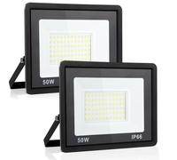 Faretto LED da Esterno da 50w, LED da Cantiere Super Luminose da 5400 Lm, Ip66 Impermeabile, Proiettore LED per Esterni da 6000K per Magazzino, Garage, Cortile, Confezione da 2