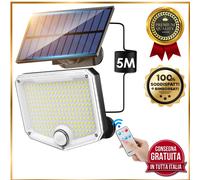 Faretto LED da Esterno solare Faro Faretti panello solari SENSORE di MOVIMENTO