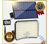 Faretto LED da Giardino con Panello Solare SENSORE DI MOVIMENTO 200LED 2200mAh