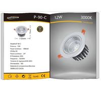 FARETTO LED DA INCASSO 12W UNIVERSO 1080LM 85-265V - LUCE FREDDA 6500K - NATURAL