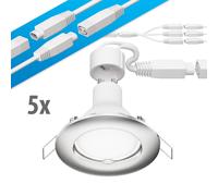 Faretto LED da incasso a soffitto DEX cromo opaco GU10 450lm ogni bianco rotondo [EEK: F]