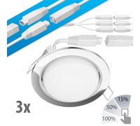 Faretto LED da incasso a soffitto RUBA cromo 644lm ogni bianco Dimmerazione a 3