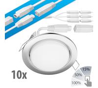 Faretto LED da incasso a soffitto RUBA cromo opaco 644lm ogni bianco dimmerabile [EEK: G]