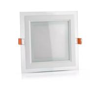 Faretto Led Da Incasso Quadrato 18W Bianco Caldo Con Vetro Moderno Design Illumi