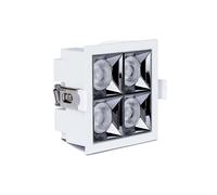 Faretto Led Da Incasso Quadrato 4X4W Freddo 5700K UGR<19 Riflettore 38° CRI>90 C