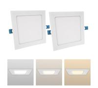 Faretto Led da Incasso Quadrato luce Bianca,(3,6,12,18,24W)-(luce calda, naturale, fredda), diametro foro da 75 a 285 mm ideale per soffitto, segnapassi, scale (3000K-4000K-6500K, [x2] 24 watt)