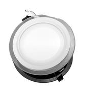 Faretto LED da incasso rotondo/quadrato in vetro da 18 W, pannello LED da incasso, luce da soffitto, AC110V 220V, bianco caldo/freddo(Warm White 3000K,6W Round)