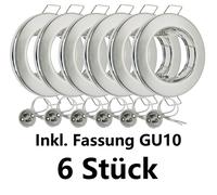 Faretto LED da incasso telaio attacco GU10 confezione da 6 set 230V rotondo l... [EEK: A++]