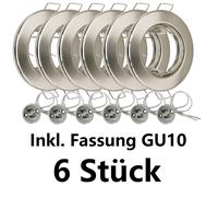 Faretto LED da incasso telaio attacco GU10 confezione da 6 set 230V rotondo l... [EEK: A++]