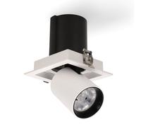 Faretto Led da incasso Tube Square 12W Cornice quadrata bianca Apertura 36 gradi Bianco neutro 4000K M LEDME