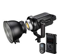 Faretto LED da studio BRESSER BR-D1200BL COB Bi-Color con raffreddamento | 10800 lumen, 3200 a 5600 K, CRI oltre 95, dimmer continuo, ventola silenziosa, DMX, telecomando, attacco batteria V Lock