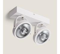 LEDKIA LIGHTING - Faretto LED Orientabile AR111 | 30W Regolabile | 1600lm | Luce Uniforme COB | Installazione Facile | Rotazione 350º | Bianco Caldo 3000K, Alluminio, Policarbonato