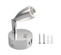 Faretto LED Dimmerabile USB Tipo C RV DC 12V 24V Piccola Luce Di Lettura Con Porta Di Ricarica USB Lampada Calda Dimmerabile For Nave(Silver)