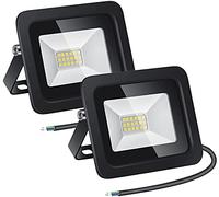 Faretto LED Esterno 10W, Faro LED 900 Lumens, IP68 ImpermeabileLuce di Sicurezza, Faretti LED，Luce da Giardino Bianca Fredda 6500K Adatta per Cortili, Terrazze, Garage e altro, Confezione da 2
