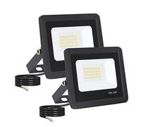 Faretto LED Esterno 2 Pezzi Potenti Faro a Esterni IP65 Impermeabile Super Illuminoso Nero 20W 2000LM Faretti Led Lampada da Esterno Per tetto giardino cortile cancello garage(4500K Luce Naturale)