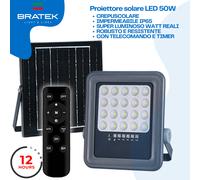 Faretto LED Esterno con Pannello Solare Faro 300W 200W 100W Crepuscolare Potente