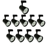 JANDEI - Pack x10 Faretti a Binario Led da Soffitto 30W, Bianco Neutro 4200K, 3000 Lumen, 185V-265V AC Monofase, Alluminio Per Camerino, Vetrina, Negozio, Ufficio. Colore Nero