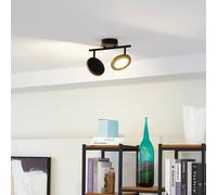 Faretto LED Lindby Manel, legno, lunghezza 37 cm, a 2 luci LINDBY