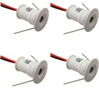 Faretto LED Mini Dc12v 1w per Interni, Vetrina, Bancone, Luce da Incasso A Soffitto, Confezione da 4, Warm White 3000k, 120 Degrees