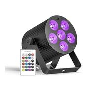 Faretto LED Par da 60 W Batteria Ricaricabile, RGBW UV 6 LED Luce da palco con telecomando DMX512 Luce festa per DJ Discoteca Matrimoni dal vivo Sala espositiva per interni ed estern
