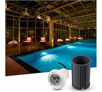 Faretto LED per Piscina, 3w 6w ABS Ip68 Impermeabile da Incasso 12v 24v Luce per Piscina, Warm White, 6w-12v