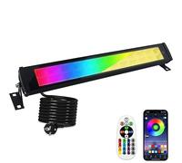 Faretto LED RGB Esterno 50W, Indmird Barra LED RGB con Telecomando e Controllo APP Bluetooth, Impermeabile IP66 Faretti RGB da Esterno Luce d'Atmosfera RGB per Festa Natale Giardino Corridoio