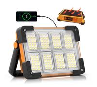 Faretto LED Ricaricabile,30W Faro LED Ricaricabile Solare 4 Modalità di Illuminazione SOS Flash, 6000mAh Batteria Lampada da Lavoro per Riparazioni Auto, Garage, Campeggio