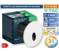 Segnapasso LED tondo 3W CCT IP65 V-TAC 24010 interno esterno [EEK: G]